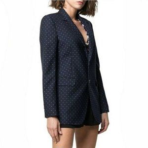 Liz Claiborne Blazer Jacket Black polka dot Cotton clsic corporate